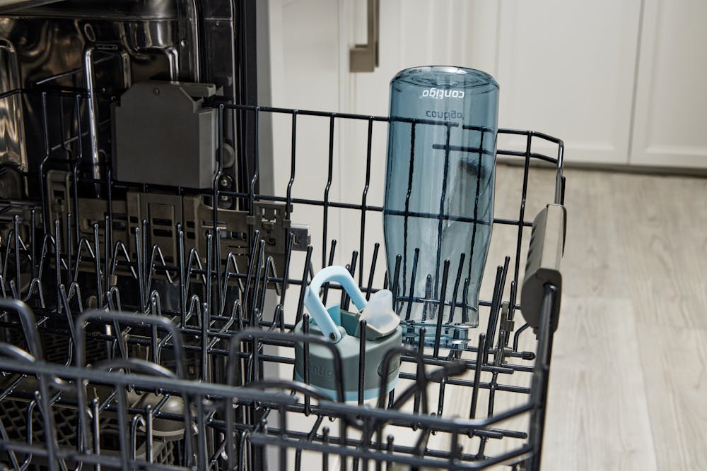 Water bottle in a dishwasher